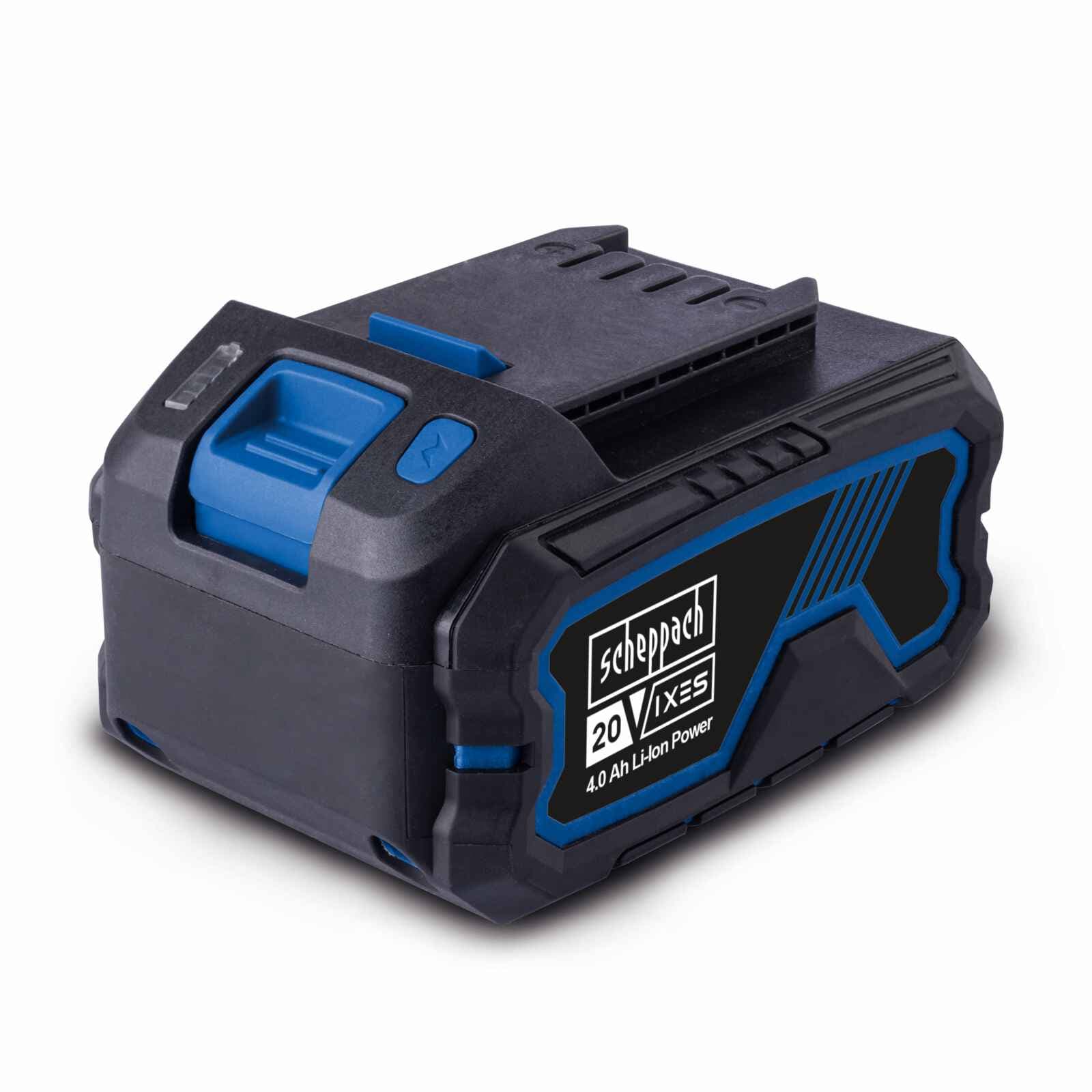 Batería Scheppach 20V 4.0 Ah — vista lateral