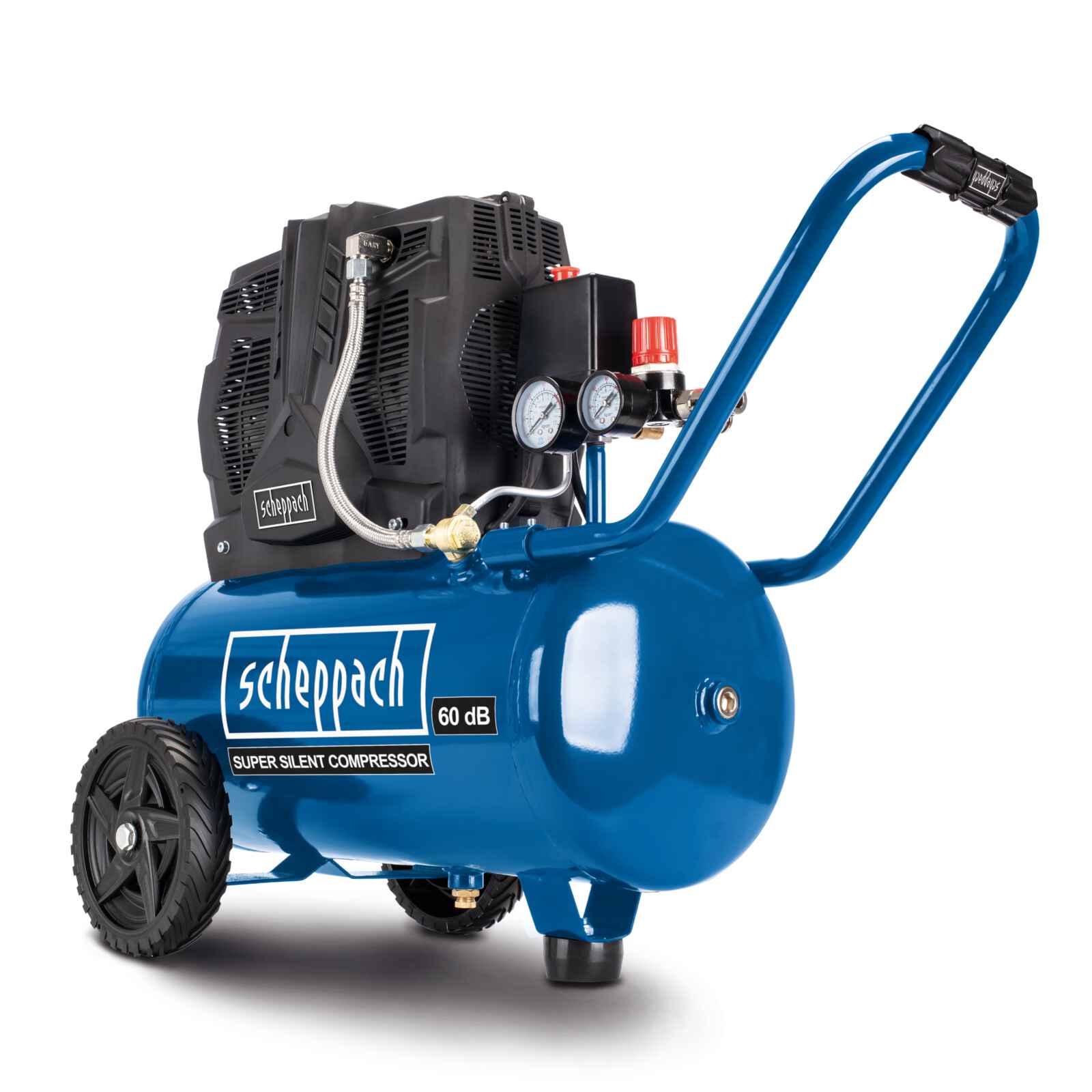 Compresor De Aire Ultrasilencioso Portatil 24l - Scheppach — vista frontal