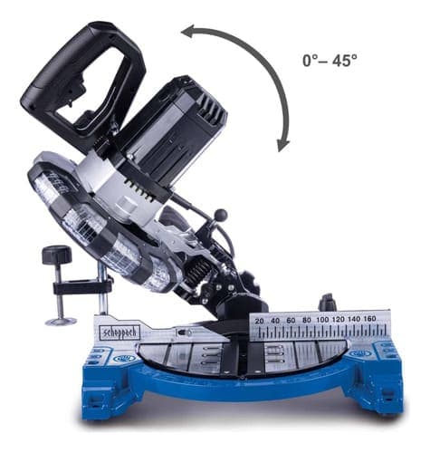 Ingleteadora Scheppach HM210L 210 mm 1500 W — vista lateral