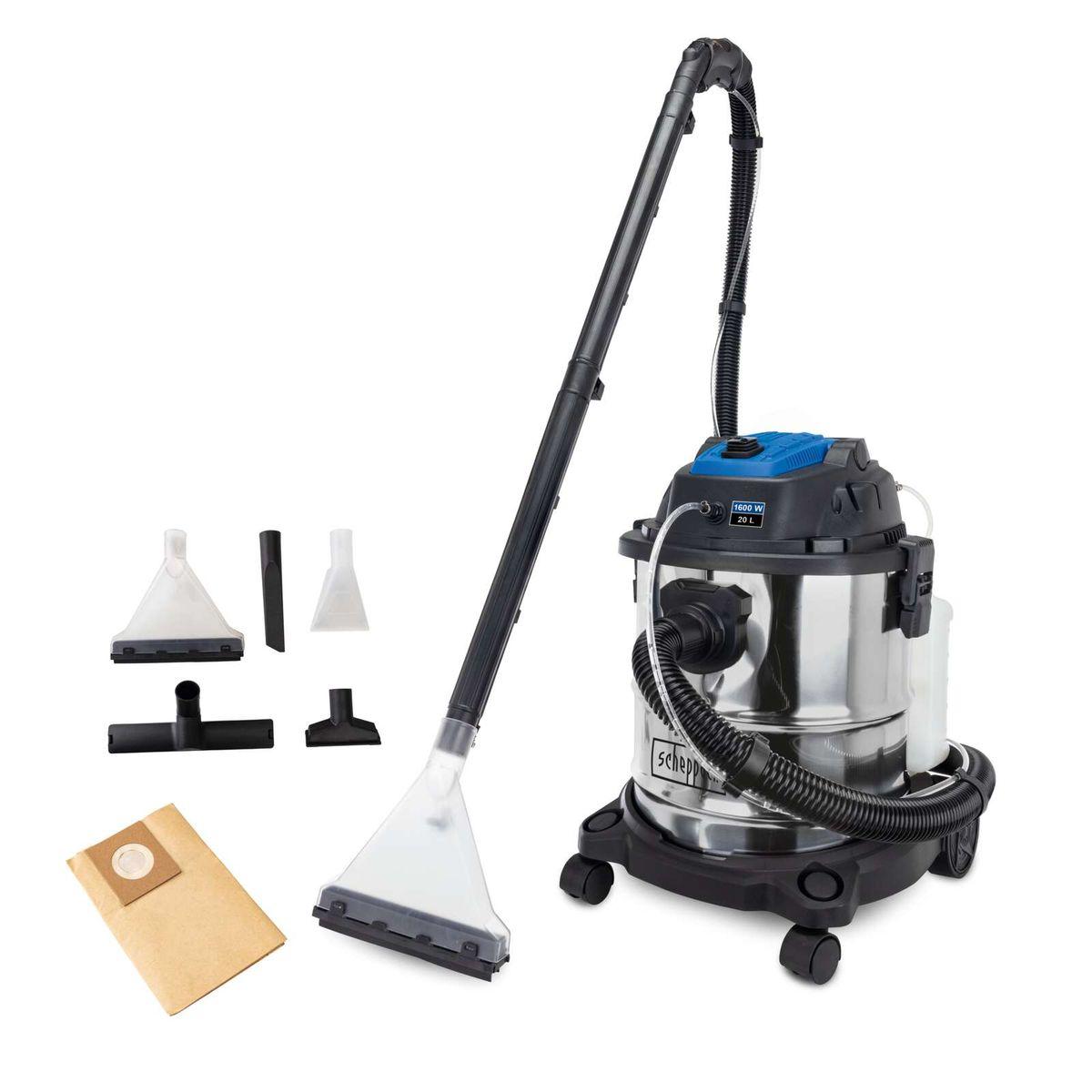 Aspiradora Lava Alfombras 5 en 1 SprayVac20 Scheppach - 1600W, 20L — vista frontal
