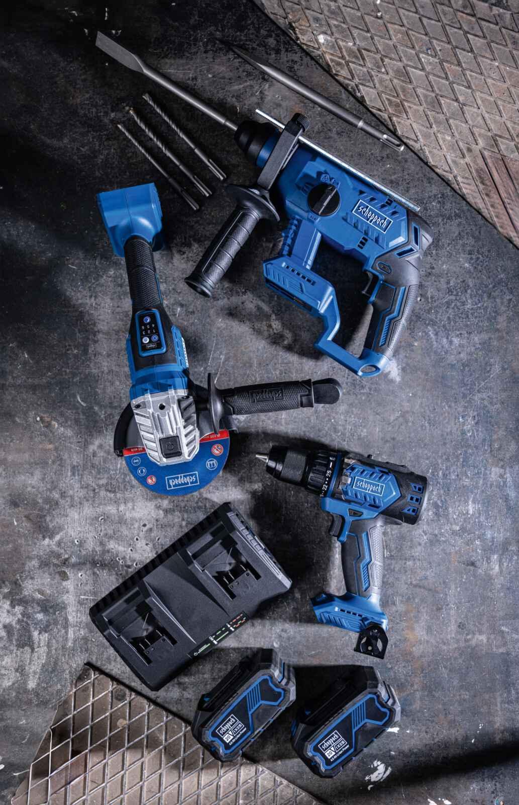 Set de Herramientas Inalámbricas Scheppach BPS100 20 V Brushless — detalle