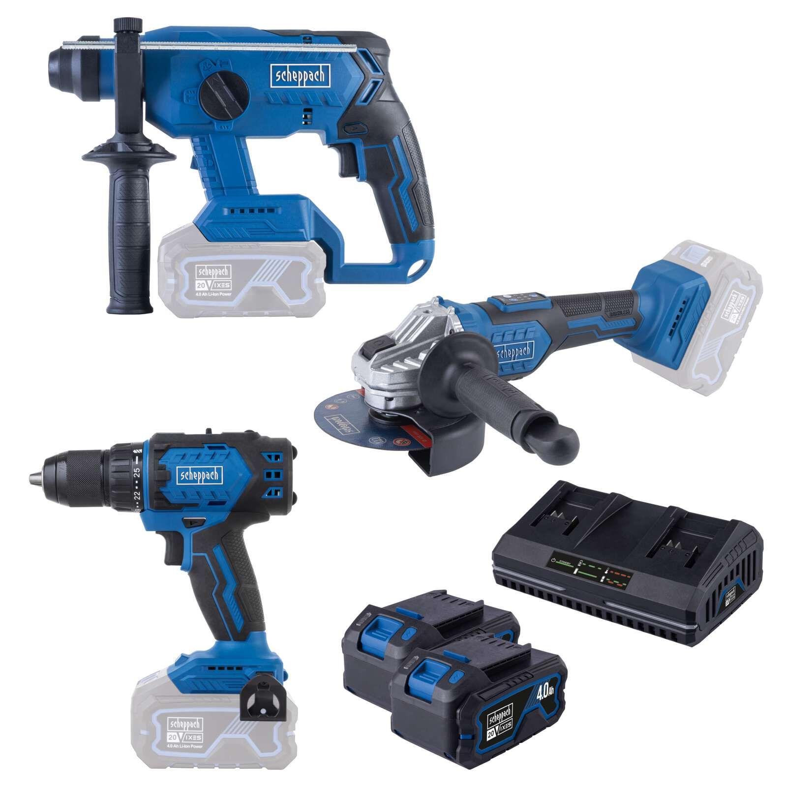 Set de Herramientas Inalámbricas Scheppach BPS100 20 V Brushless — vista frontal
