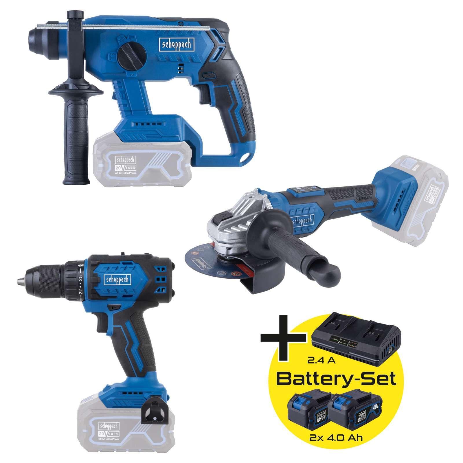 Set de Herramientas Inalámbricas Scheppach BPS100 20 V Brushless — vista lateral
