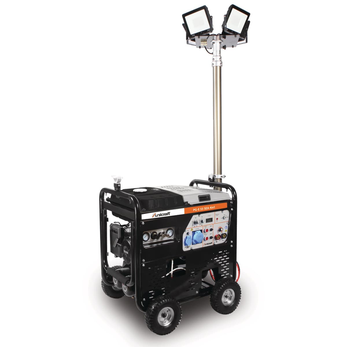 Motosoldadora motocompresor con generador y luz de trabajo Unicraft PG-E 55 SEA 4 in 1